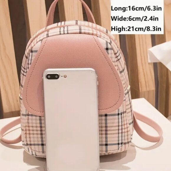 Plaid Pink Backpack - Picture 2 of 4